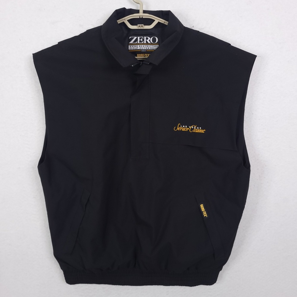 Zero Restriction Golf Vest Mens Large Black Gore-Tex Las Vegas Senior Classic